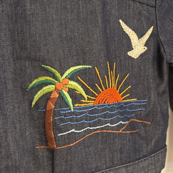 Vintage Mann embroidered denim jacket size 6 - Picture 6 of 6